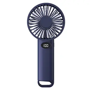 2026usb handheld mini fan, mini desktop rechargeable fan, silent digital display hook fan, portable