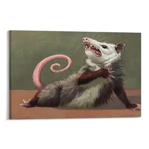 Humorous Opossum Poster - Decorative Minimalist Modern Home Decoration, Christmas Gift, Animal Wall Art for Bedroom