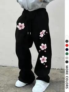 Men's Casual Floral Print Sweatpants Trouser Drawstring Loose Fit Wide Leg Pants All Season Clothing Daily Wear 2026 Breathable Soft Lightweight Trendy Home Outdoor Streetwear Hip Hop Jogging
