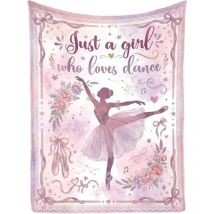 Gifts for Girls,Ballet Teachers, Purple Ballet Blanket, Dance Recital Gift for Ballerinas, Perfect for Back to School, Thanksgiving, Christmas, New Year