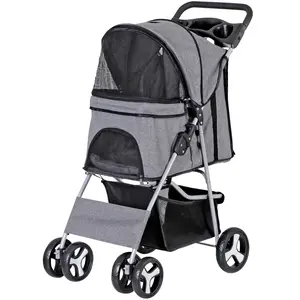 Segawe 4 Wheel Foldable Dog Pet Stroller - Gray Segawe 4 Wheel Foldable Dog Pet Stroller - Gray