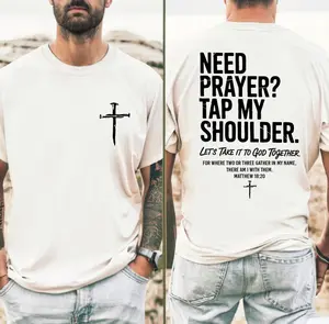 Need Prayer Tap My Shoulder Shirt, Bible Verse Tee, Church T-shirt, Trendy Christian Gift, Christian Dad Gifts, Religious Mom Gift, Jesus God Shirt, For Men, For Women