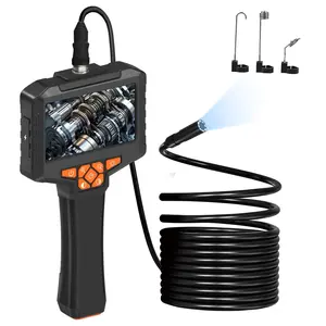 Industrial Handheld Endoscope Camera with 8 Adjustable LED Lights,IP67 waterproof 16.5 ft Flexible Semi-rigid Snake Cable Inspection Scope, Hardware Tool for DIY Mechanic,Automotive,Truck Repair,Wall,Vehicle,Drain and AC, gifts for family/men tool