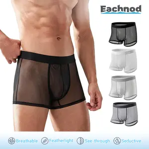 4-Pack Men's Ice Silk Boxer Briefs – Ultra Thin Cooling Breathable Underwear, Soft Stretch Comfortable Boxers for Everyday Wear