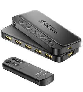 ByteWave HDMI Switch 5 in 1 Out with Remote - 4K@60Hz, HDCP2.3, HDR, 3D, Dolby Support, Multi HDMI Port Selector Box, 5x1 Game Switcher Hub Compatible with PS5 Nintendo Switch1/2 Xbox Roku TV Stick