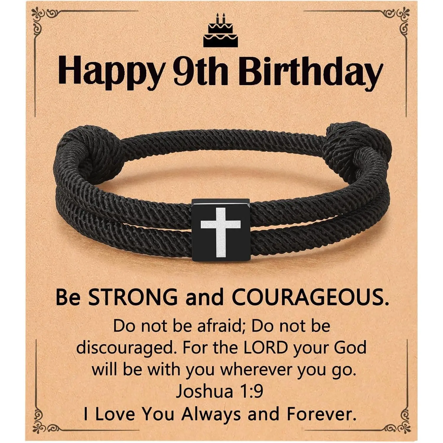 Artificial Gemstone Braided Rope Cross Cord Bracelet, Adjustable Fit Gifts for Him, Ideal for 8-16th Birthday Boys (Son, Grandson, Nephew), For Boys