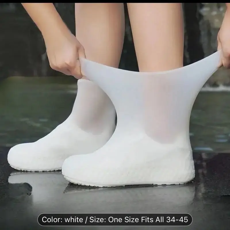 Portable Disposable Waterproof Shoe Covers - Premium Latex Sneaker Overshoes, 1 Size, 3 Pairs, Non-Slip Sole, Durable Dual-Use Design, Multiple Colors for Men & Women, Mud Stays Outside, Ideal for Rainy Days