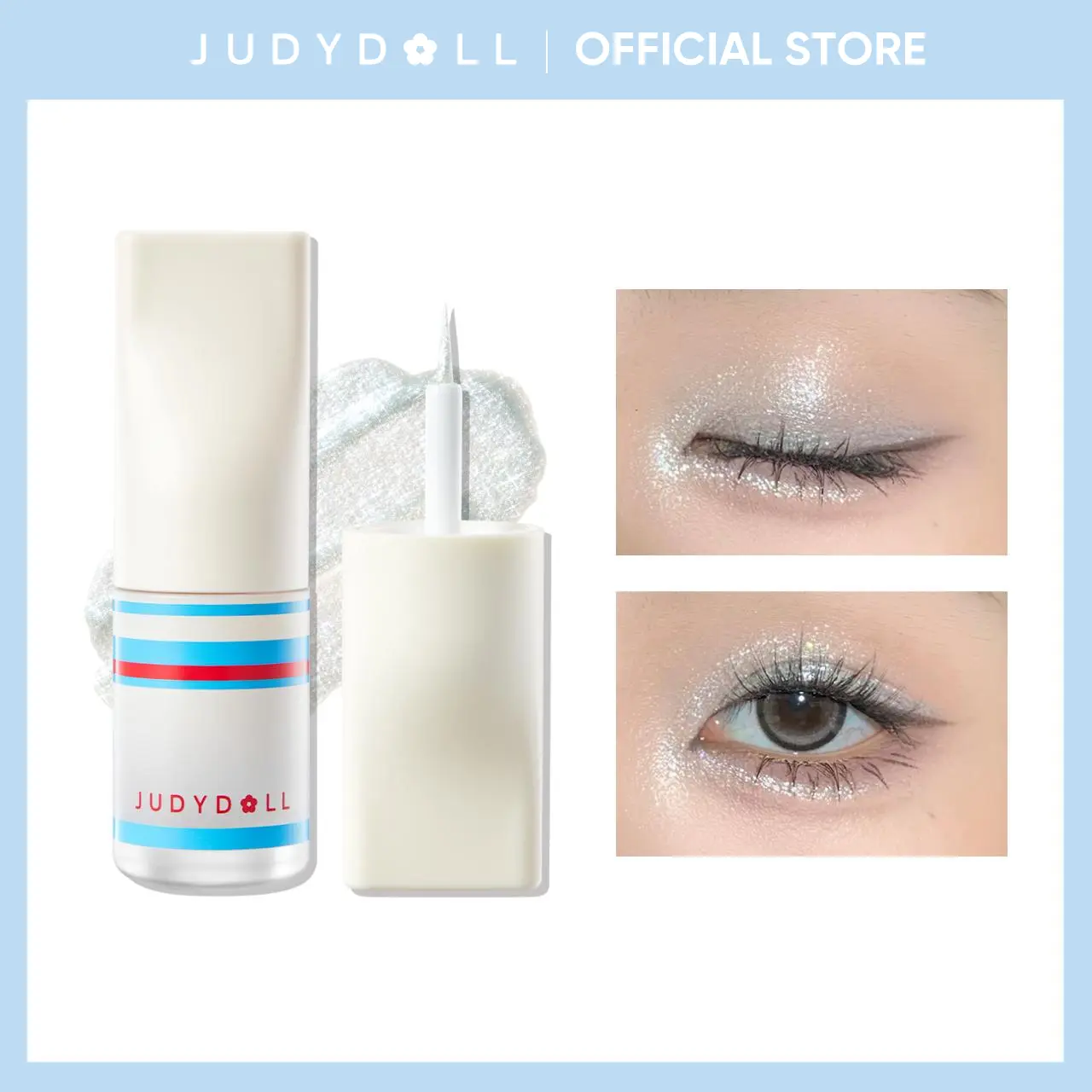 JUDYDOLL Liquid Eyeshadow, Liquid Glitter, Shimmer Eyeshadow, Metallic Eyeshadow, Eyeliner, Non-Sticky, One-Swipe Coverage, Quick-Drying, Bold Eye Looks, Eye Makeup, Refresh Look, Summerwins