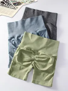 Women's Plain High Waist Sports Gym Shorts, Seamless High Stretch Butt Lift Biker Shorts, Ladies Sportswear for Yoga Gym Running, Back To School Clothes, Clothes Women, Workout Gym Shorts, Soft Stretch Shorts