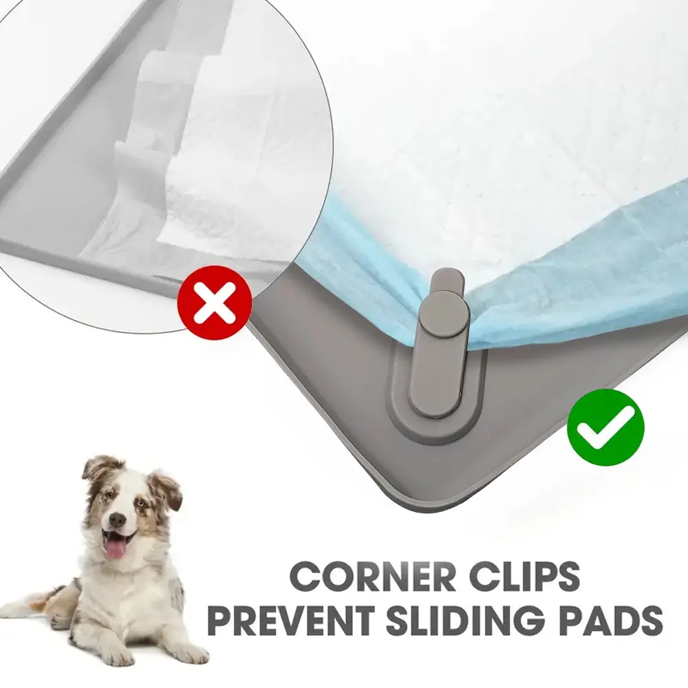 Pet Urine Pad Tray Stand, Dog Diaper Holder for Puppies Small Medium Dogs, Easy Clean Toilet Training Mat, Home Floor Protection, Puppy Pee Pads