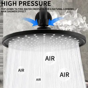 High-Pressure Rainfall Shower Head, Pressure Showerhead, Large Top Spray, Pressurized Single Nozzle, Wall-Mounted Bathroom Accessory, Essential Bathing Tool