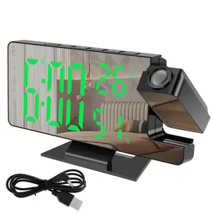 Digital Clock，Projection 7.2“ LED Display Alarm Clock，with 180° Rotatable Projector 4 Level Dimmable Mirror Projection Clock Large Display Digital Projection Alarm Clocks Projection Clocks with Snooze