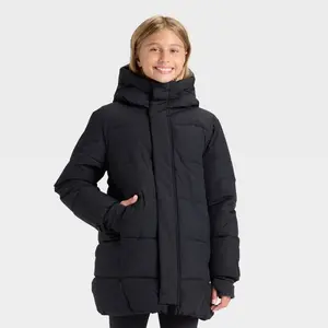 Girls' Hooded Puffer Jacket - All In Motion