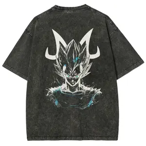 Dragon Ball DBZ Vegeta Anime Washed Graphic Tees Funny Japanese Cartoon Distressed Shirt 90s Vintage Streetwear Unisex Summer Gift