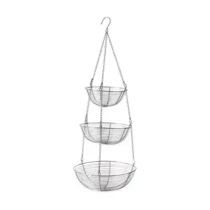 RSVP Chrome Woven Wire Hanging Basket