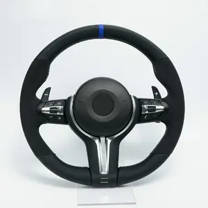 Blue Label Suede Steering Wheel for BMW 12345 Series X1 X2 X3 X4 X5 X6 F30 F10 F15 E7 0E90 Modified Steering Wheel Assembly, Car Interior Upgrade, Sleek Car Accessory, Highquality