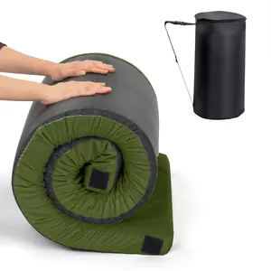 FatherDayGift 75 x 30 x 2.5 inches Sleeping Pad Memory Foam Mattress Mats for Car Truck Tent with Travel Bag, Gray, Green