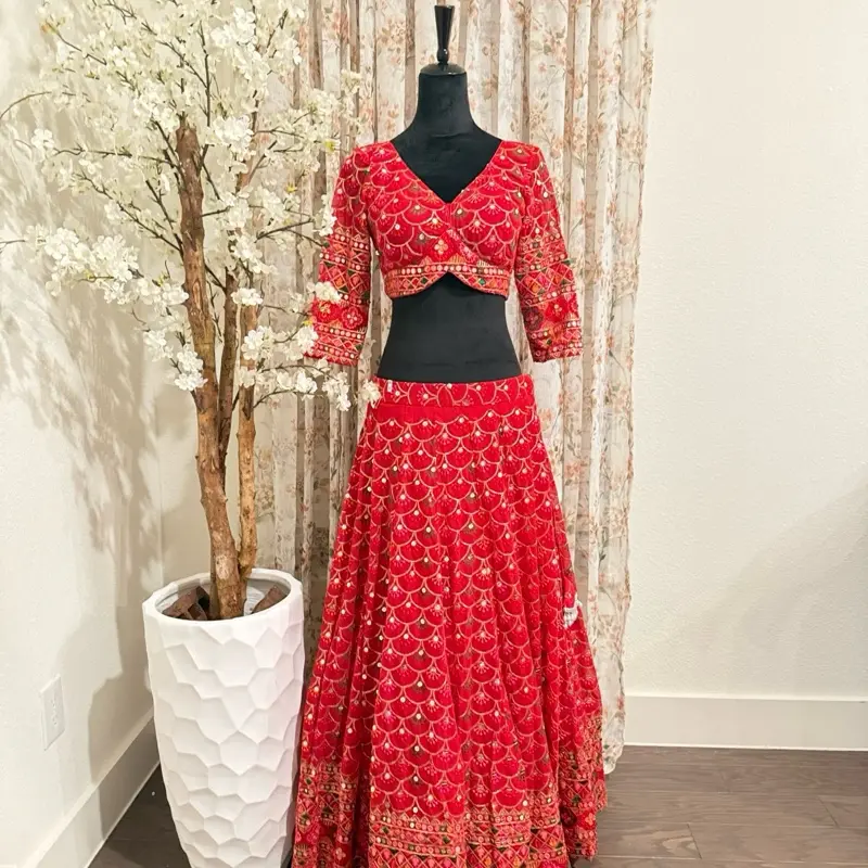 Georgette Red lehenga choli