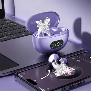 Open Ear Clip-On Headphones for Daily Commute, Comfortable and Lightweight, Clear Sound for Music Calls Navigation, Elegant Butterfly Clips, Hands Free Calls
