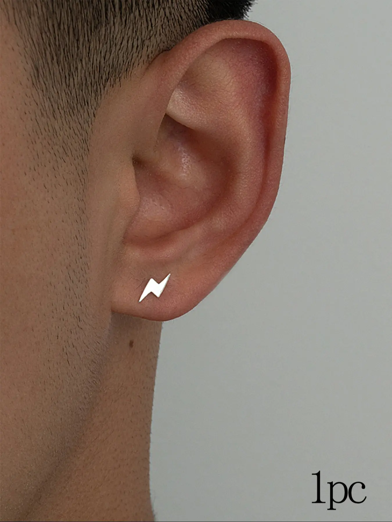 Minimalist Aesthetic Lightning Design Stud Earrings, Stainless Steel Trendy Matching Stud Earrings, Fashion Jewelry Accessories for Men, Versatile Earrings