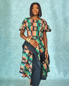 Ayo Asymmetrical Akwete Dress - Green