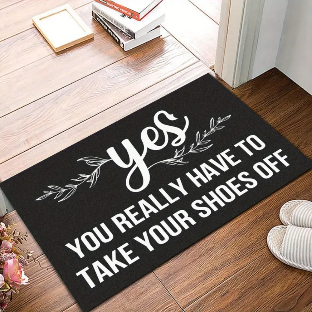 Funny Doormat - Humorous Shoe Removal Print, Rug-Style Doormat Look, Indoor-Outdoor Front Porch Decor, Household Decorative Rug, Home Entrance Gift