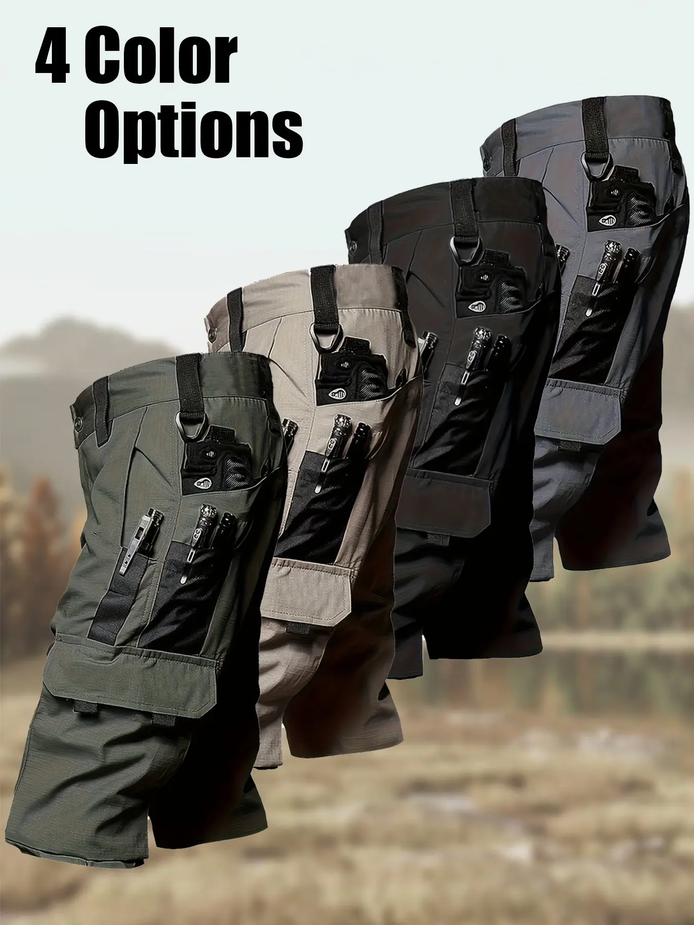 Men's Multi-Function Tactical Shorts, Durable Abrasion-Resistant Outdoor Work Shorts, Breathable Multi-Pocket Casual Shorts, Outdoor Summer Shorts, Ideal for outdoor cycling, camping, fishing, hiking