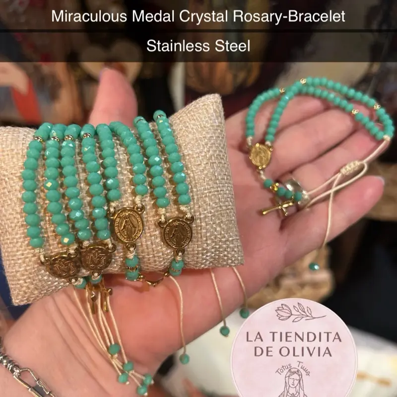 Miraculous Medal Crystal Rosary-Bracelet
