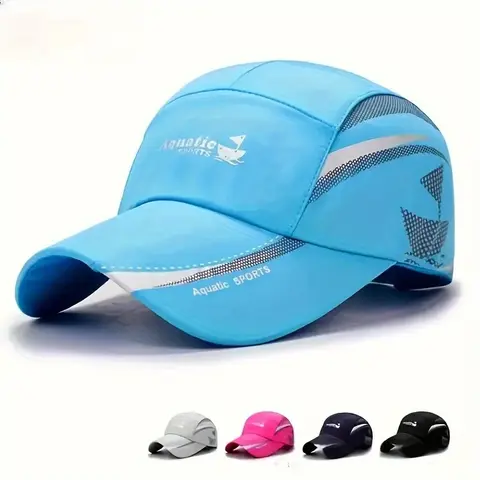 Adult Nautical Print Breathable Mesh Cotton Baseball Cap - Lightweight, Quick-Dry Fabric, Cooling, UV-Protective, Adjustable 1-Size-Fits-All Sporty Chic Hat for Hiking/Fishing Outdoor Activities