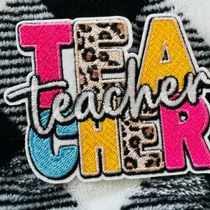Premium Thread Teacher Embroidery Patches - 2.5x3.25 in Sewing Accessory, Versatile for Totes, Jackets