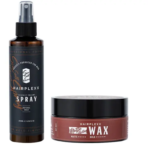HAIRPLEXX Haircare Sea Salt Volume Spray & Matte Wax - Lightweight Sea Salt Spray Hair, Natural Volume Boost, Improved Hair Texture, Paraben-Free Styling Product
