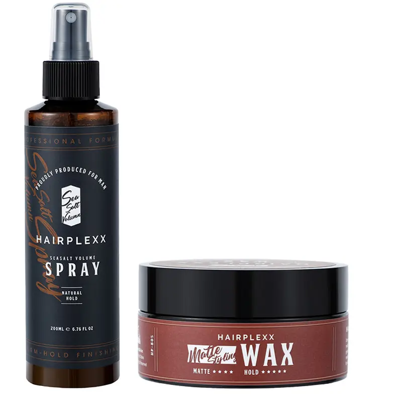 HAIRPLEXX Haircare Sea Salt Volume Spray & Matte Wax - Lightweight Sea Salt Spray Hair, Natural Volume Boost, Improved Hair Texture, Paraben-Free Styling Product