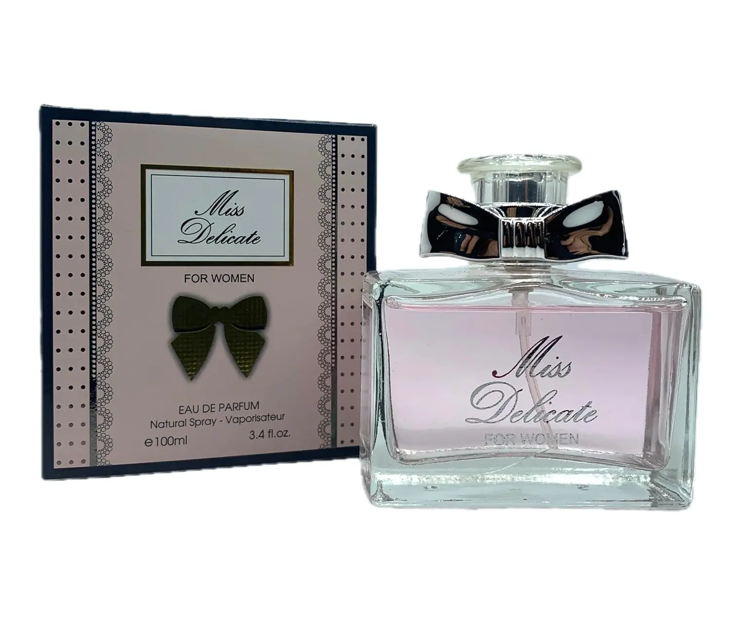 Miss Delicate Eau de Parfum for Women 100ml Natural Spray with Elegant Bow Design