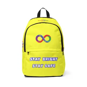 Autism Safety Backpack | Neon Yellow Stay Bright Stay Safe