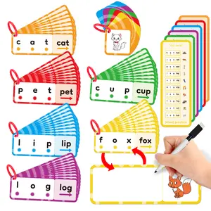 Phonics Flash Card ，Kasfalci，Learn to Read ，Blends and Digraph Cards ,phonics games， sight word games，learning activity，educational toys Vocabulary Flashcards Animals Reusable