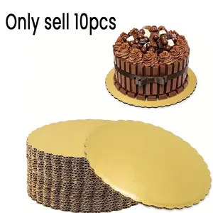 10 Round Cake Boards, Durable Oil-Resistant Design, Ideal for Weddings, Birthdays, Festivals, Professional Cake Display, Cake Decorating Supplies