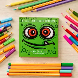 My Little Monsters Coloring Book #2 - 4" x 4" Pocket-Sized Book with 50 Unique Monsters, Markers Approved, Heavyweight Paper Stock, Coloring Book Markers