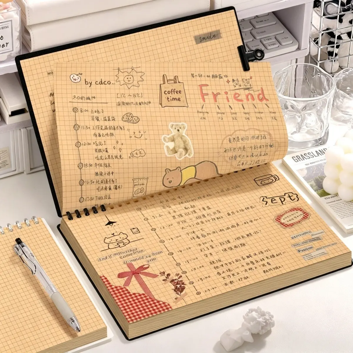 Detachable Refillable Leather Planner, Reusable Planner, Academic Planner, No More Wasteful Notebooks, Ideal for Students & Office Workers, Durable Design