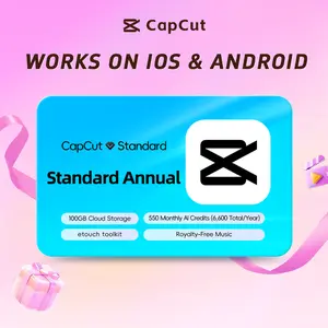 CapCut Standard Annual Membership - 100GB Cloud + AI Credits + Royalty-Free Music