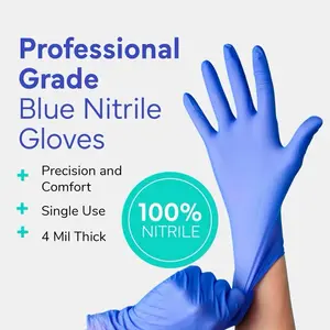 Professional Grade 1000 pcs Ultra Stretch Blue Nitrile Gloves for Cleaning Nail Janitorial Tattoo Healthcare Single Use
