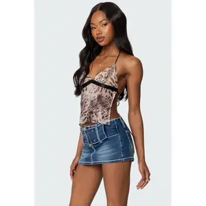 Ziena Leopard Printed Backless Top