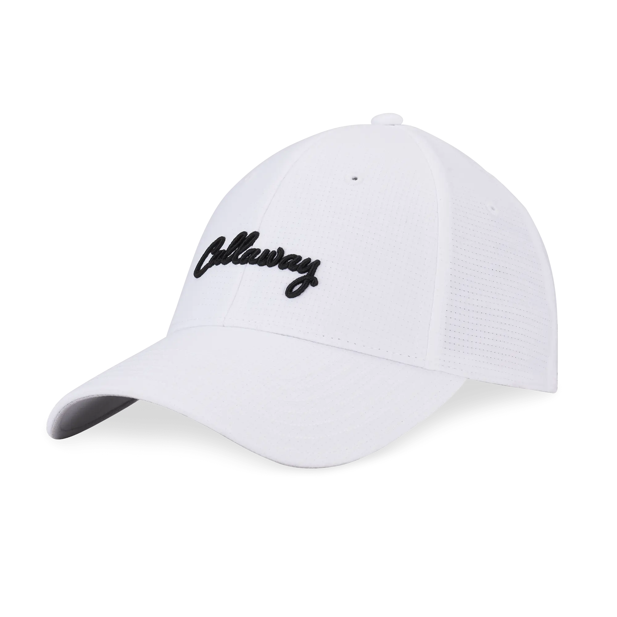 Callaway Women's White/Black Stitch Integrated Magnet Adjustable Golf Performance Hat, High Quality Premium Golf Female Hat