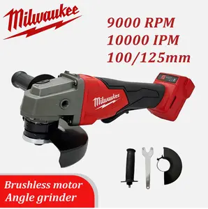 Milwaukee 9000RPM Cordless Brushless Angle Grinder 100/125mm – High Power Cutting Tool for Metal, Tile & DIY Projects