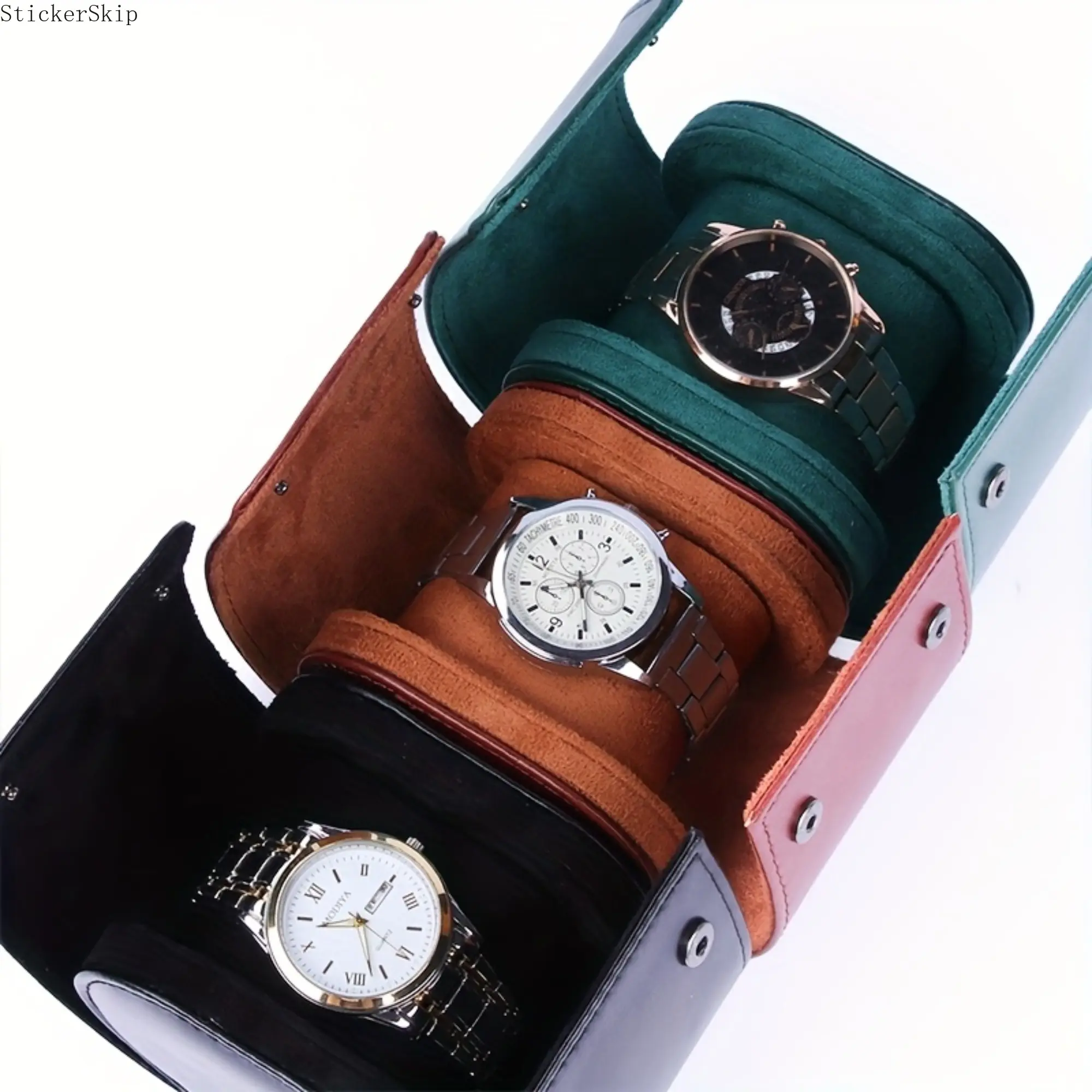 2026 New Single Watch Cylindrical Travel Case, Premium Faux Leather Portable Watch Tube, Dustproof Shockproof Protective Pouch, Ideal Gift Box Storage Holder for Mechanical Watches, Perfect for Business Trips, Outdoor Travel and Daily Watch Organization