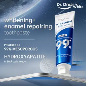 Dr.DreamWhite Mesoporous 99%Hydroxyapatite nHAP Toothpaste Oral care | Ultra Whitening  &  Enamel Reparing | Freshens Breath | Fights Plaque | Non Fluoride | Cucumber Melon & White Tea Flavor | 5.29oz | 4 tubes pack
