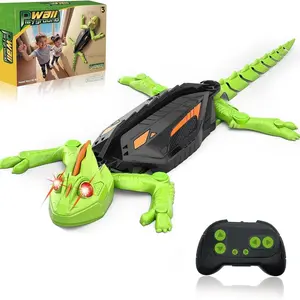 Glow-in-The-Dark Wall-Climbing Gecko Toy, Rechargeable Remote Control Gecko with LED Eyes, Cockroach Wall Crawler, 360° Rotating & Dual-Surface Crawler for Floor and Wall