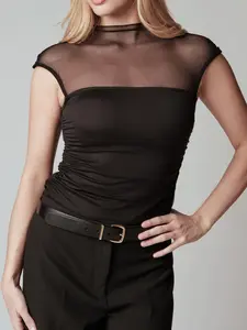 Mesh Mock Cap Sleeve