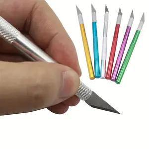 Random Color Stainless Steel Painting Paper Cutter Knife, 1 Count Diy Diamond Embroidery Cross Stitch Tools, Art Paper Cutter, Cutting, Stainless Steel Knives