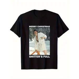 Hilarious Christmas TShirt Featuring Cousin Eddies Shitters Full Quote Inspired by Holiday Vacation Perfect for Gag Gifts and Adult Slim Fit Black Apparel