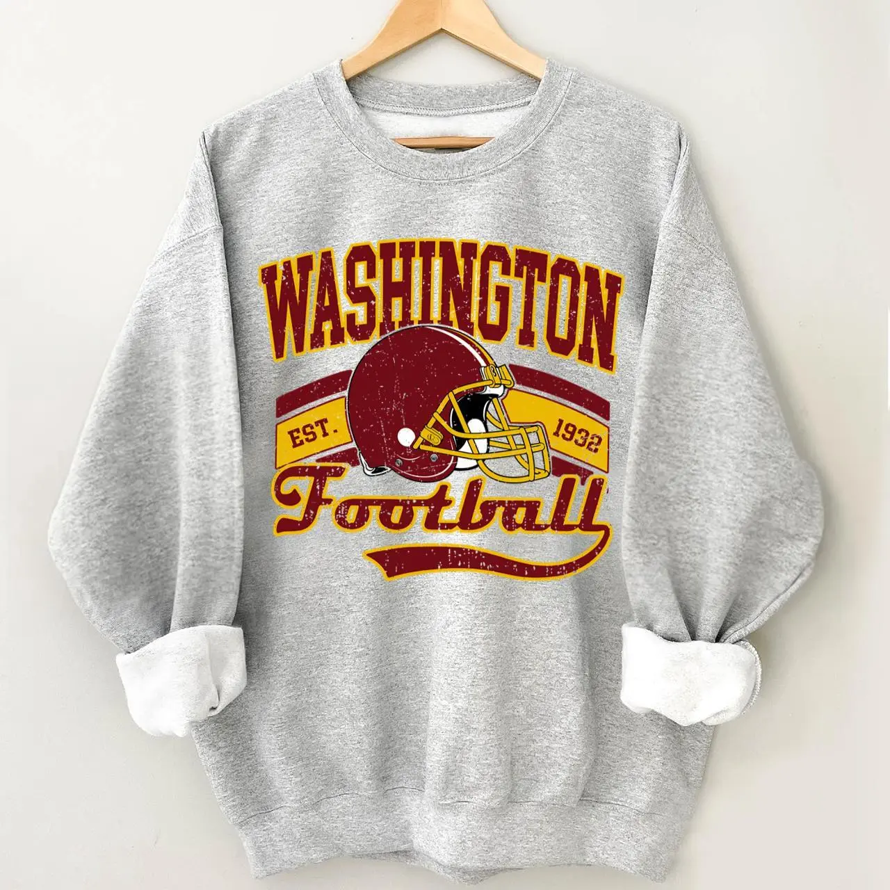 Vintage Washington Football Sweatshirt, Game Day Sports Fan Gift, Unisex Gifts For Football Fan